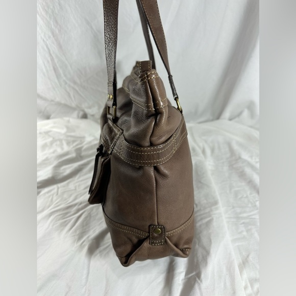 Genuine vintage FOSSIL large brown leather tote bag - Picture 4 of 15